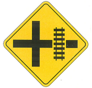 Highway Rail Crossing On        Side Road To Right