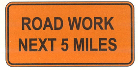 Road Work Next 5 Miles
